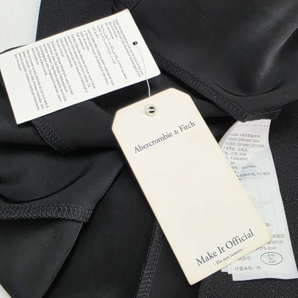 Quiet Luxury Abercrombie Fitch Black Midi Dress Women’s M Sweetheart Neck Slit - Picture 12 of 13